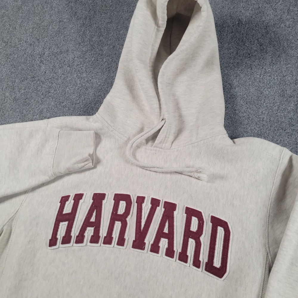 Harvard University Hoodie Mens XS Oatmeal Heather Crimson Pro-Weave